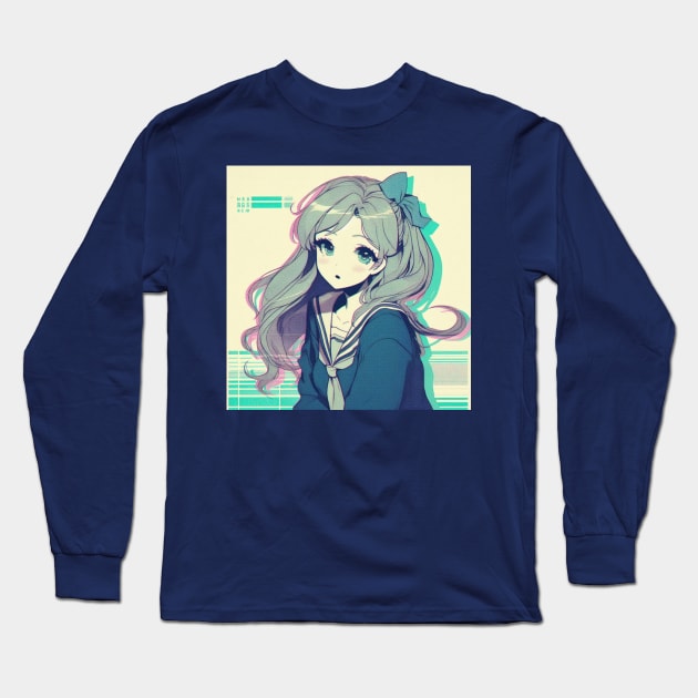 Anime Girl Long Sleeve T-Shirt by Donkeh23